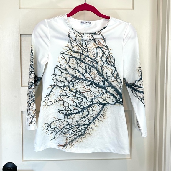 Coral Print Ala Isham Top - Picture 1 of 4